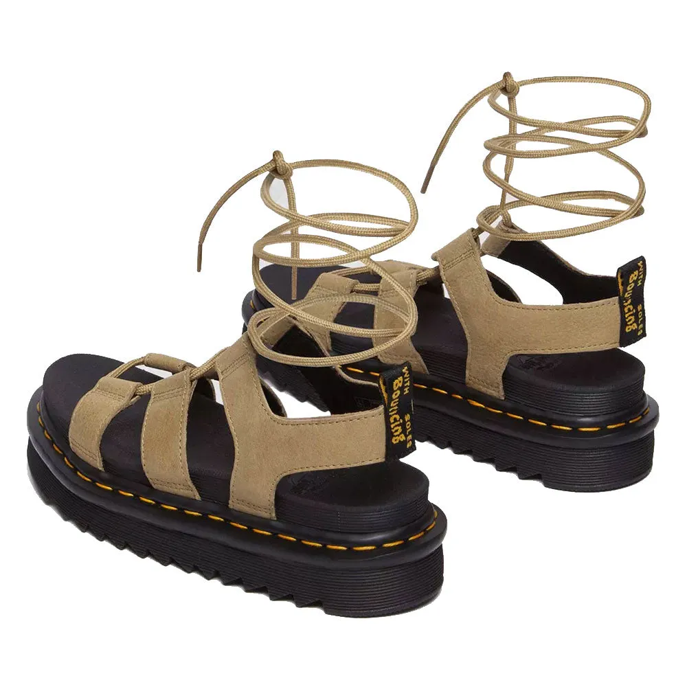 Scarpe Donna DR. MARTENS Sandali linea Nartilla in Pelle Nabuk Savannah Tan