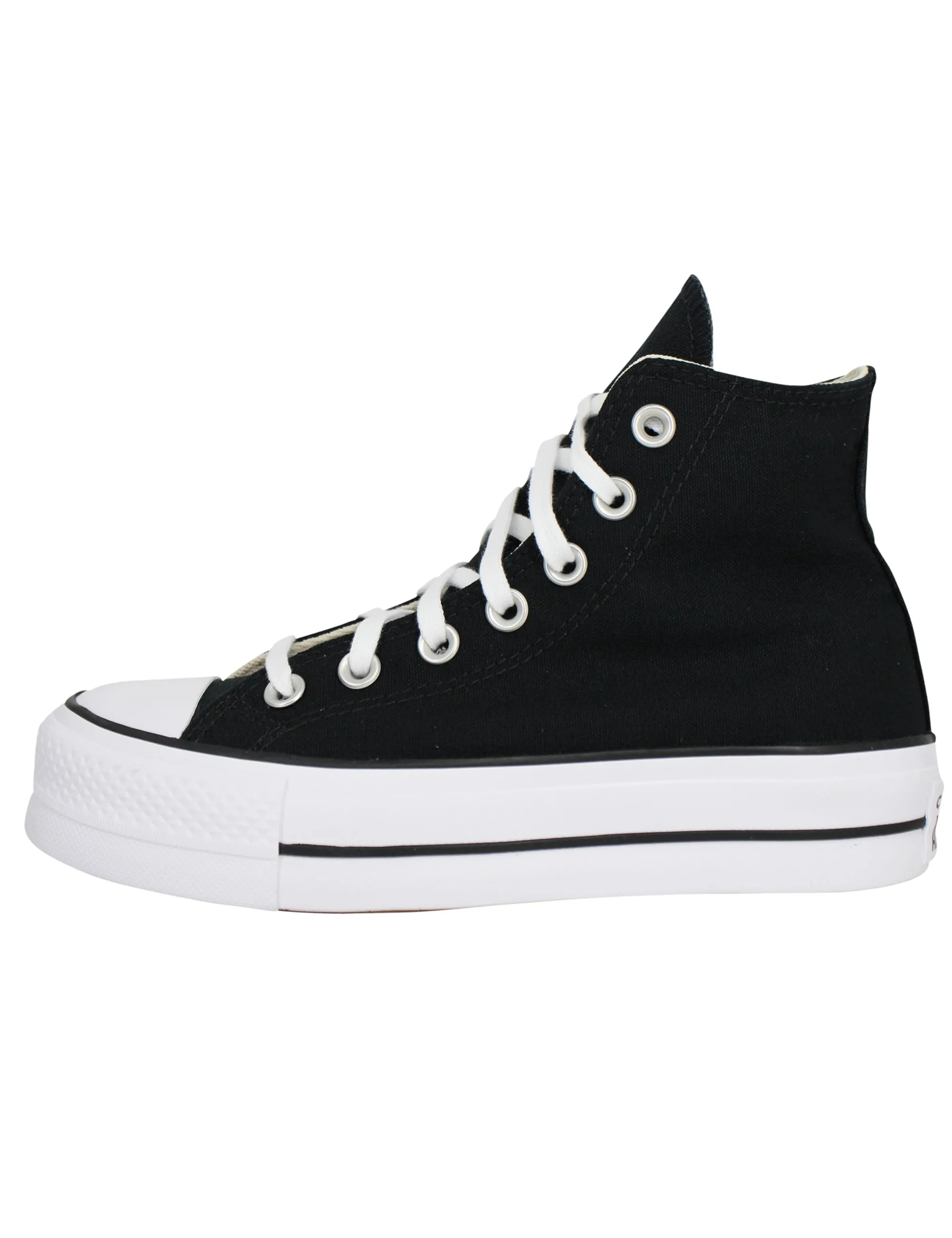 Sneakers donna Chuck Taylor stivaletto in tela nera con fondo zeppa