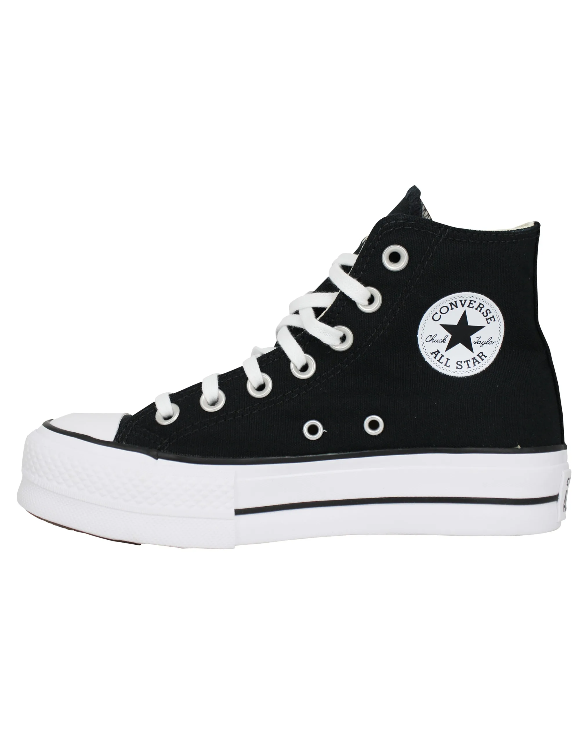 Sneakers donna Chuck Taylor stivaletto in tela nera con fondo zeppa