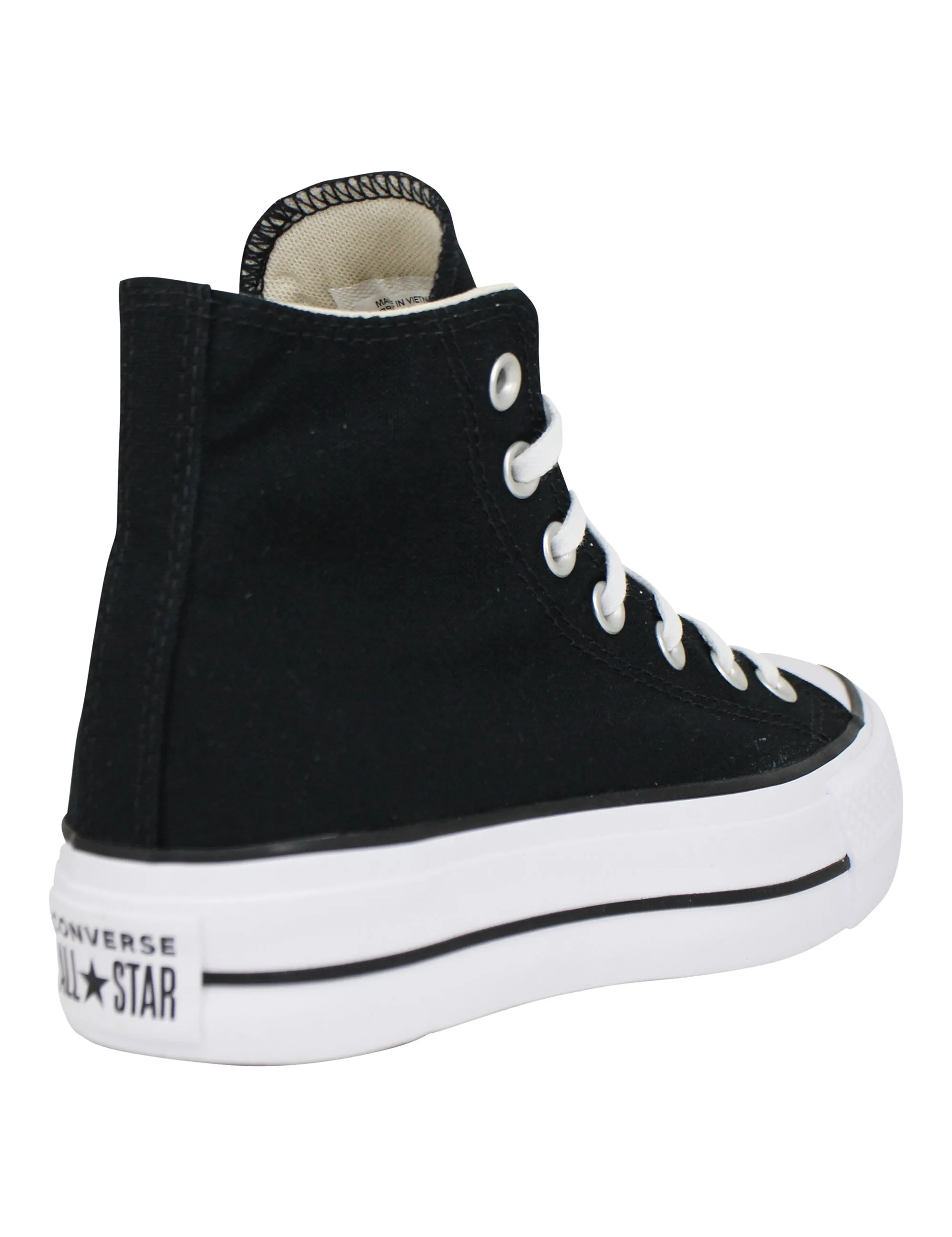 Sneakers donna Chuck Taylor stivaletto in tela nera con fondo zeppa