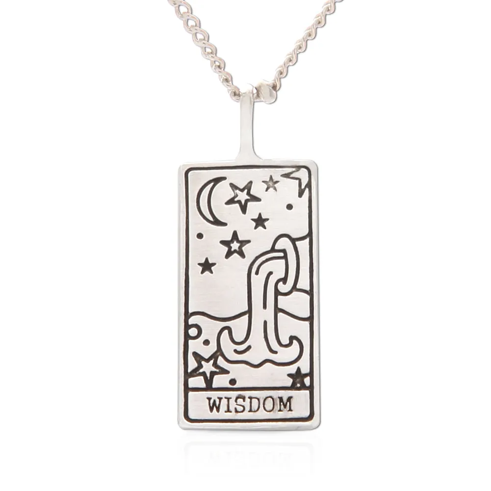 Tarot Card Necklace Wisdom, 21"