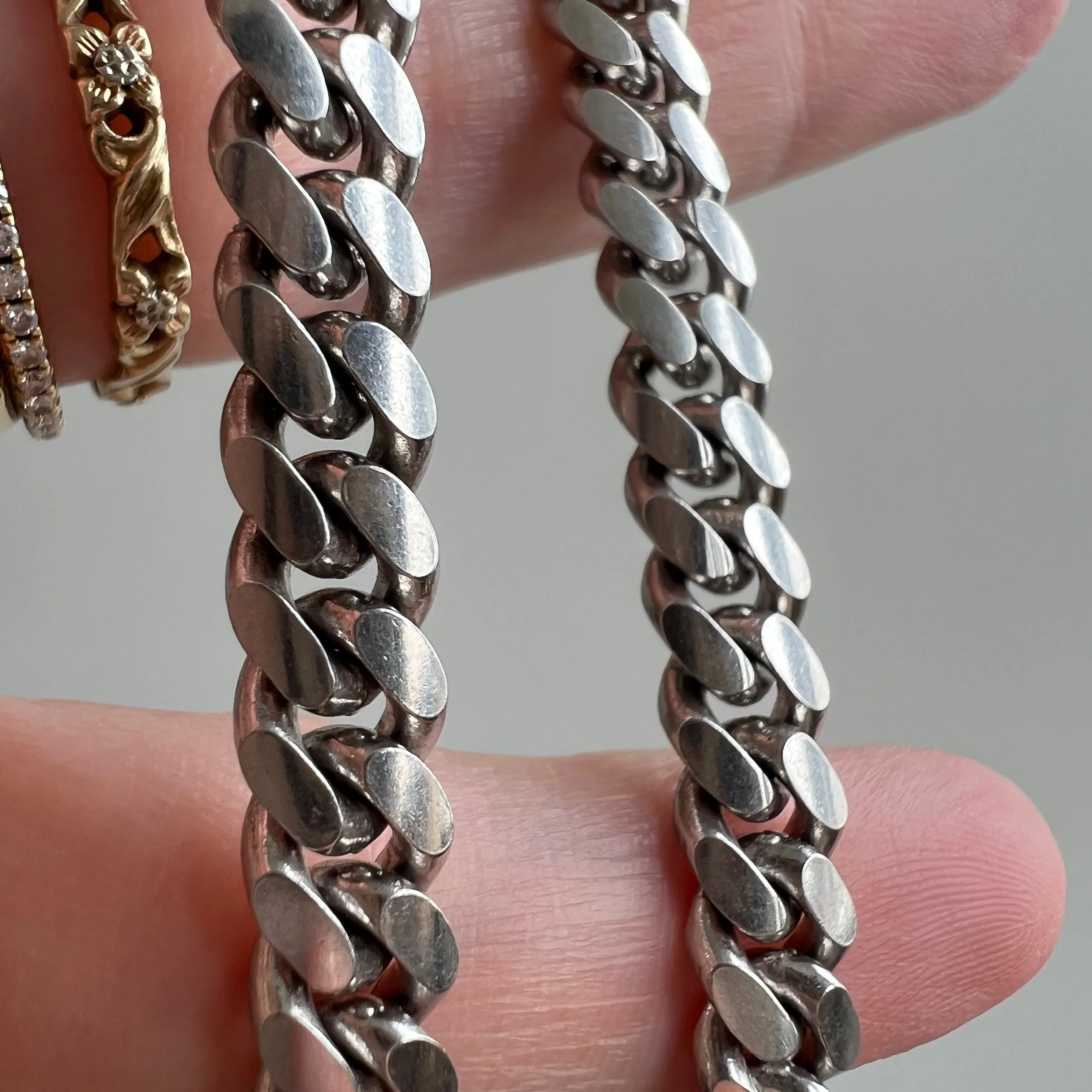 V I N T A G E // slinky Cuban / sterling silver Cuban link curb chain / 24