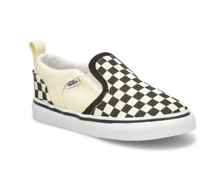 VANS Black Checkerboard Asher V Baby/Toddler Sneaker